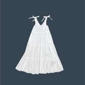 Label Of Love Tiered Maxi Dress With Bow Tie Straps 100% Cotton  Women Size M